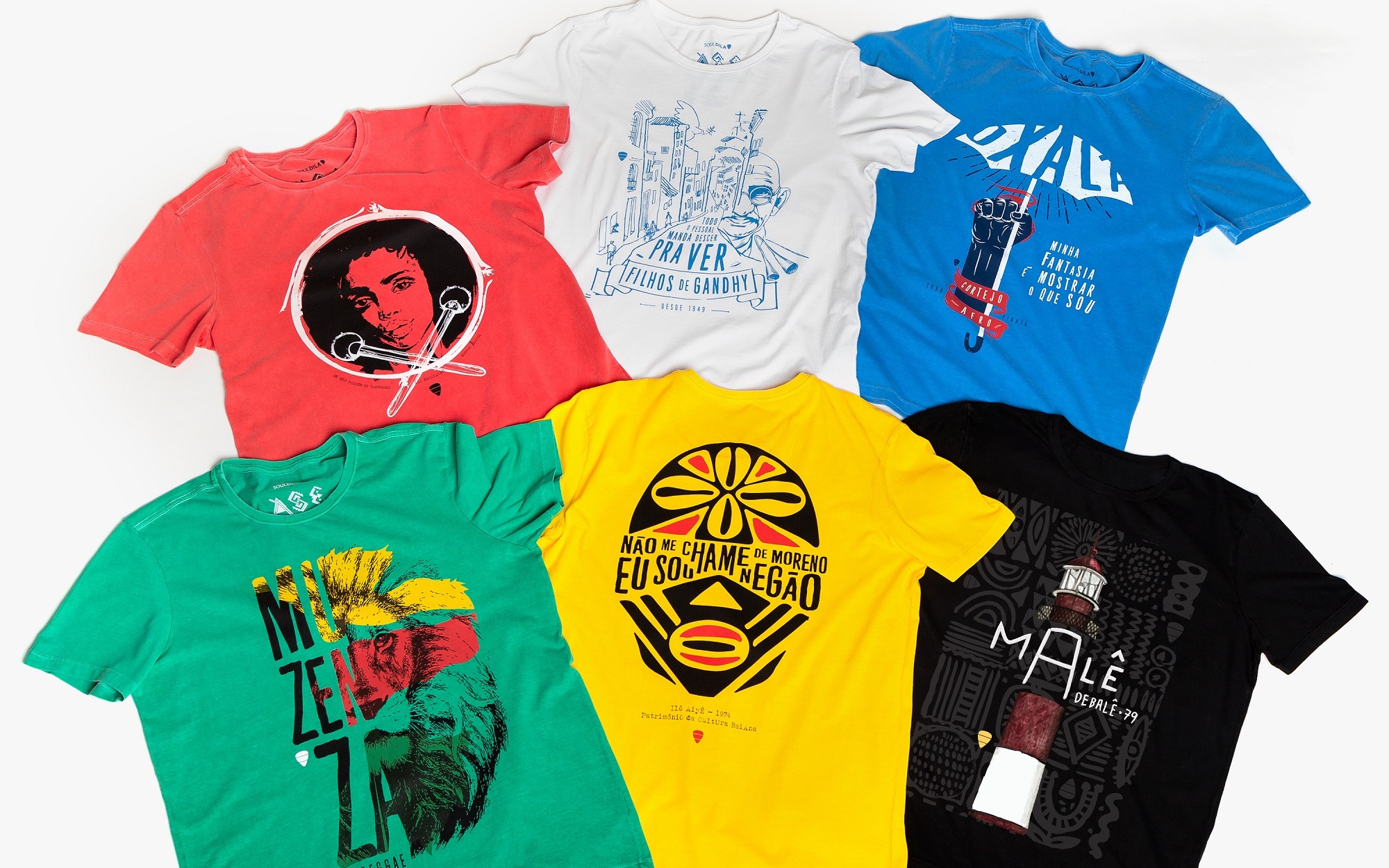 Marca baiana lança coleção de camisas em homenagem aos blocos afros