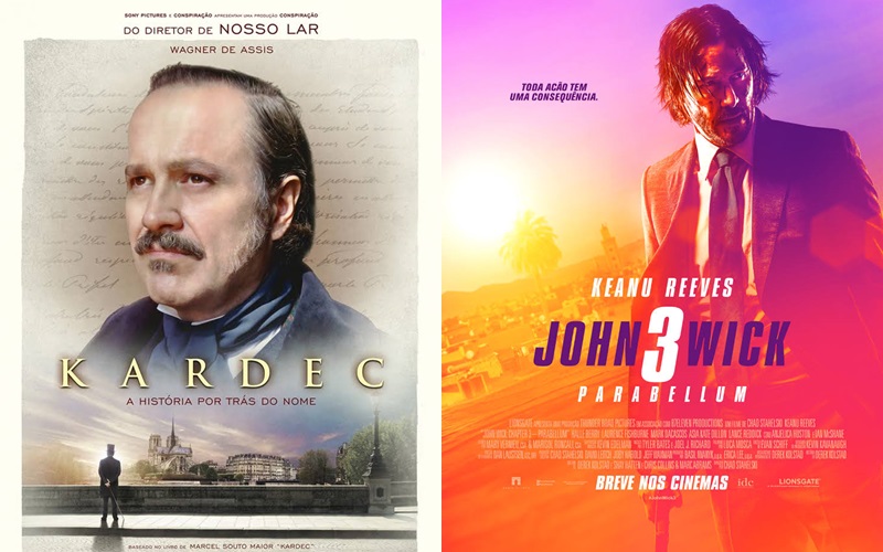 ‘Kardec’ e ‘John Wick 3’ estreiam hoje no Cinemark Camaçari