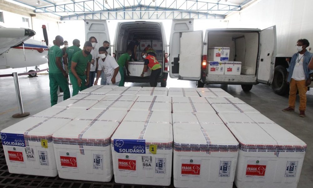 Bahia recebe 347 mil doses de vacina contra o coronavírus