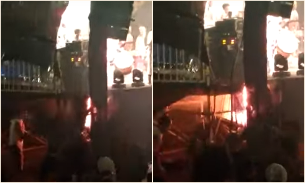 Vídeo: show do Olodum no Pelourinho é interrompido após incêndio em estrutura do palco
