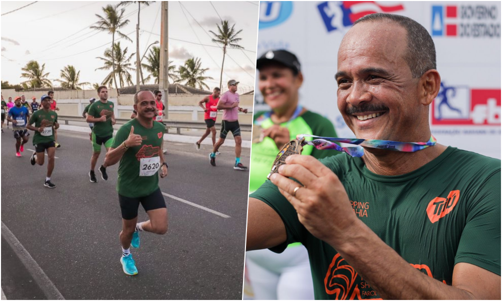 Elinaldo realiza sonho e corre a Meia Maratona Shopping da Bahia Farol a Farol em Salvador