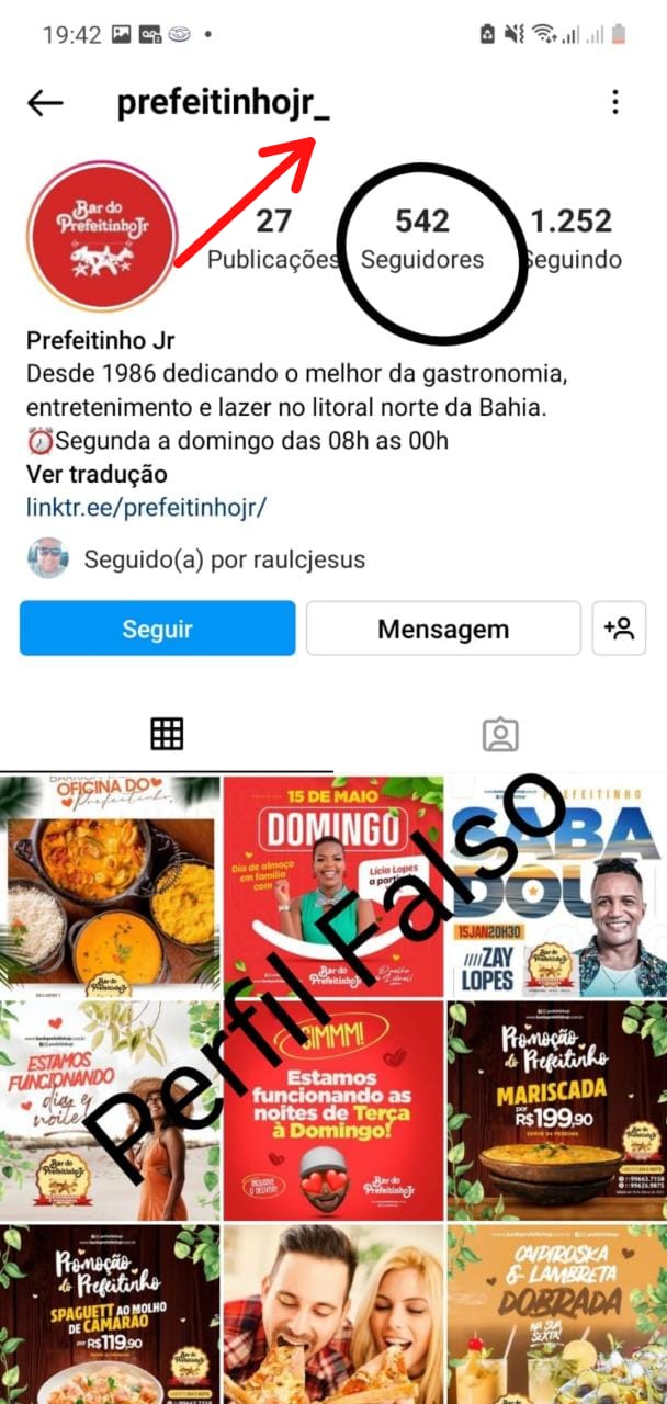 Criminosos clonam perfil do Prefeitinho Jr. no Instagram e pegam dados de clientes