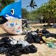 Mutirão de limpeza retira cerca de 900 quilos de lixo e óleo da praia de Busca Vida