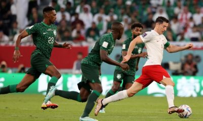 Lewandowski desencanta e Polônia bate Arábia Saudita pelo grupo C