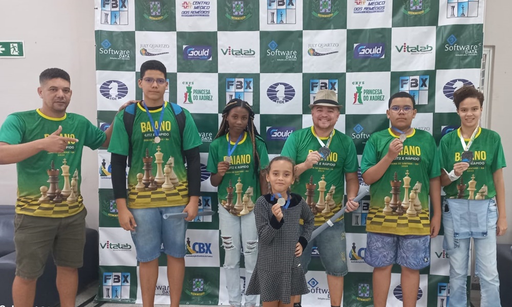 Equipe de Camaçari conquista seis títulos no Campeonato Baiano de Xadrez