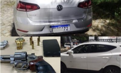 Dupla é presa com carro roubado e arma falsa em Itinga