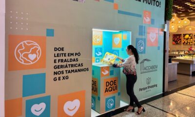 Parque Shopping Bahia arrecada leite em pó e fraldas geriátricas para doação