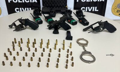 Polícia Civil apreende armas de fogo em ações contra estelionatários em Camaçari