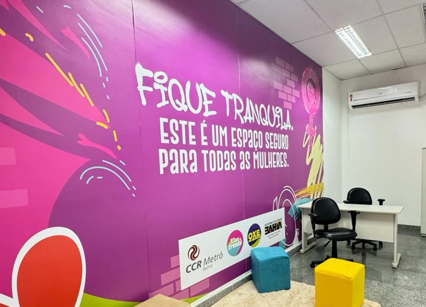 'Sala Elas à Frente' oferece assistência a mulheres vítimas de violência na estação de metrô Pirajá