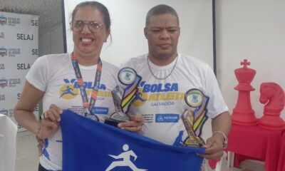Atletas de Salvador conquistam medalhas de ouro e prata em torneio de xadrez para cegos e baixa visão
